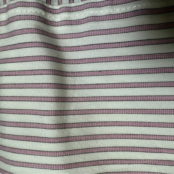 Theory Womens Shirt Small Striped Button-Up Cinched Waist Office Chic Pink White - Picture 3 of 9